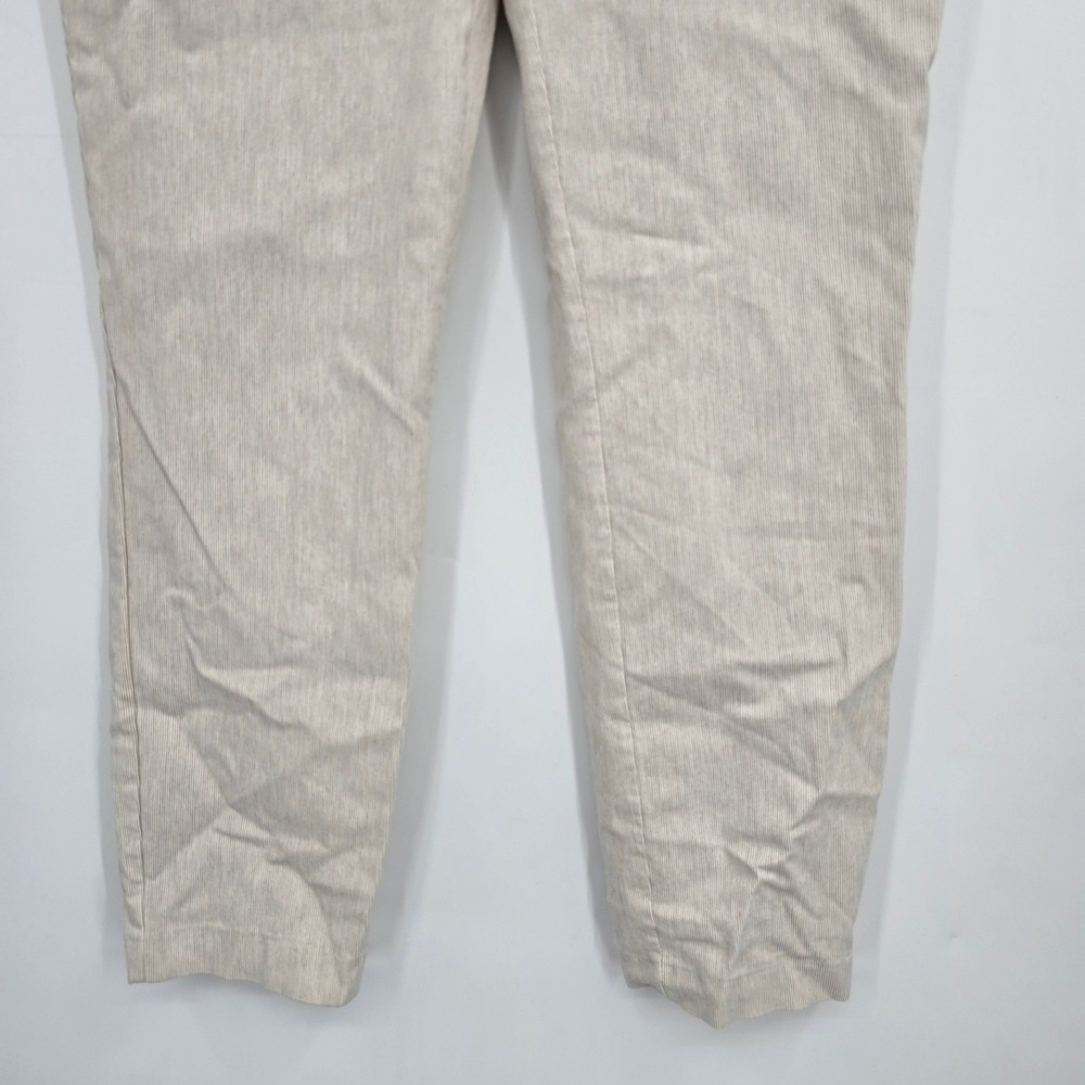 Maison d'Amelie Paris Womens Beige Pinstripe Slim Leg Dress Pants Size 8 - Picture 6 of 10